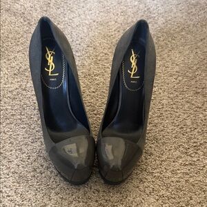 Yves Saint Laurent Charcoal and Black Heels